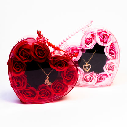 Heart-Shaped Rose Jewelry Gift Box