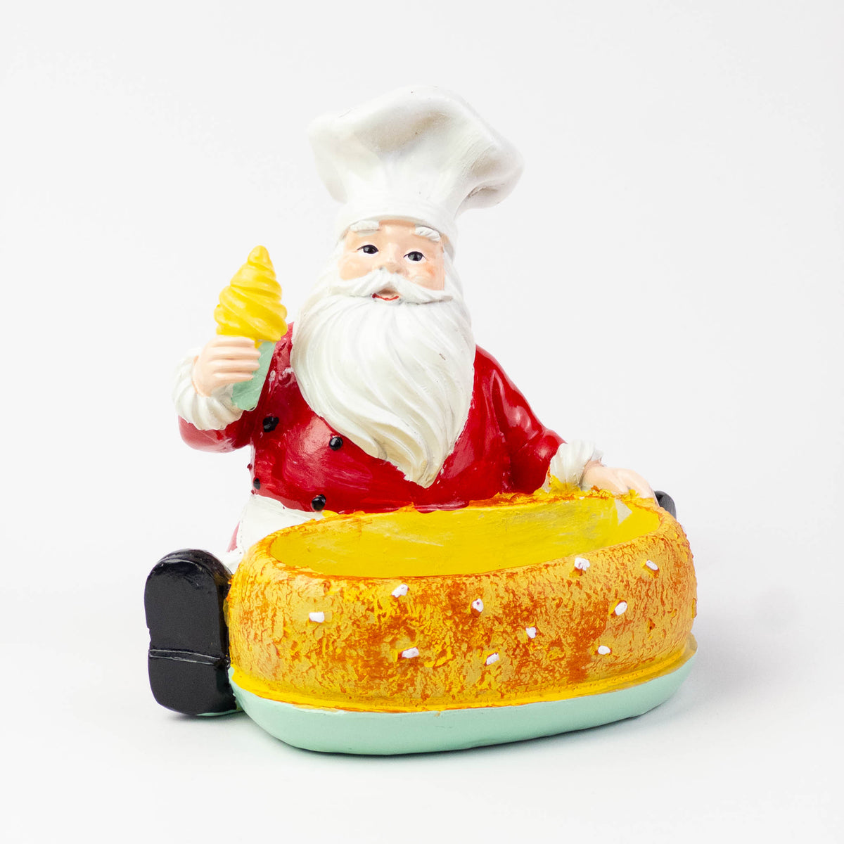 Santa chef holder with its bread basket, front view