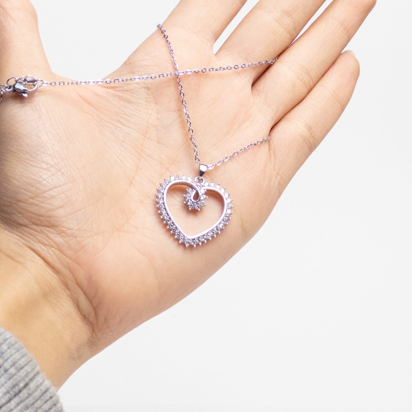 Radiant Heart Halo Necklace
