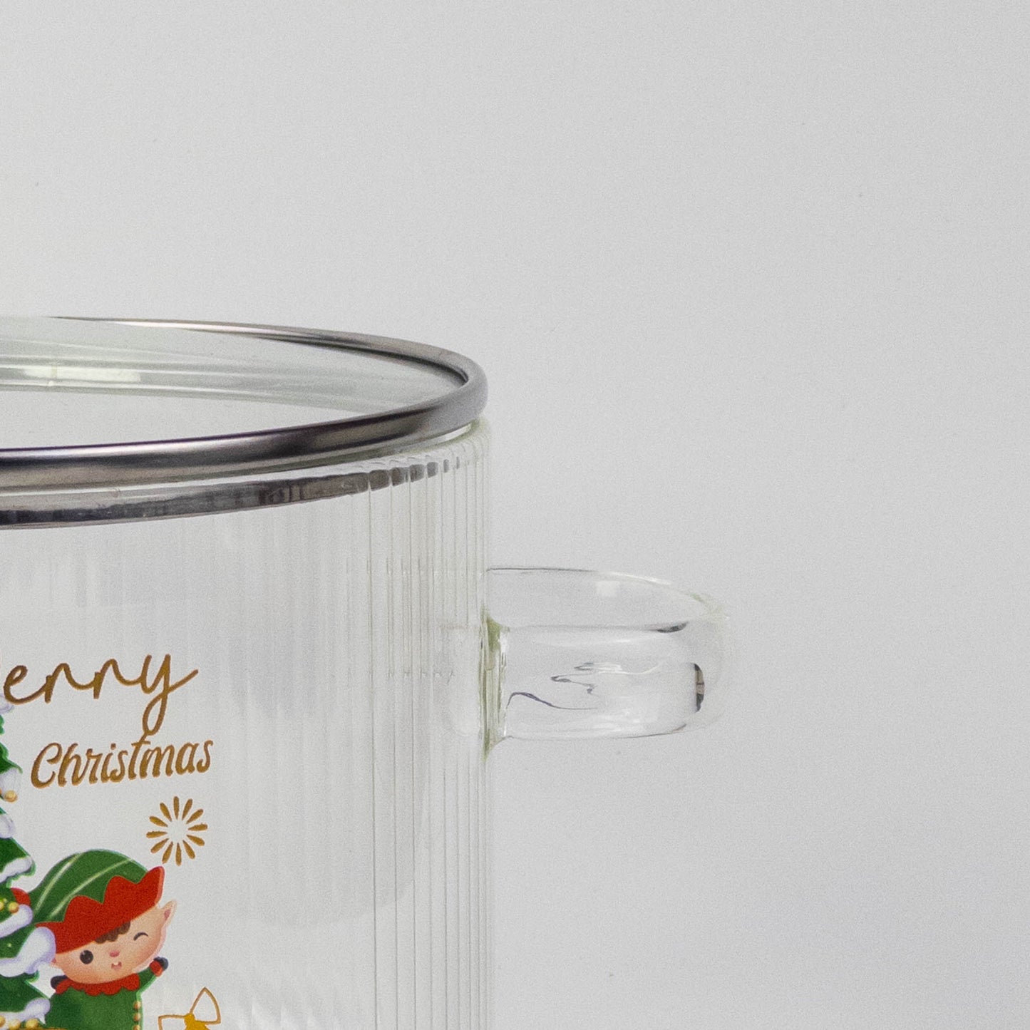 Christmas Glass Pot with Lid