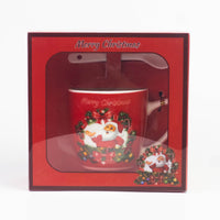 Christmas mug with spoon set design #3 in red gift box