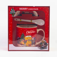Christmas Mug with Lid & Spoon Set, design #1, in its gift box