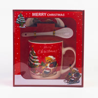 Christmas Mug with Lid & Spoon Set, design #2, in its gift box
