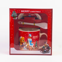 Christmas Mug with Lid & Spoon Set, design #3, in its gift box