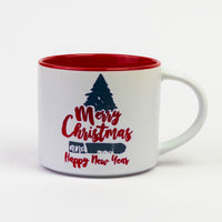 Christmas quote mug #4 "Merry Christmas and Happy New Year" with tree