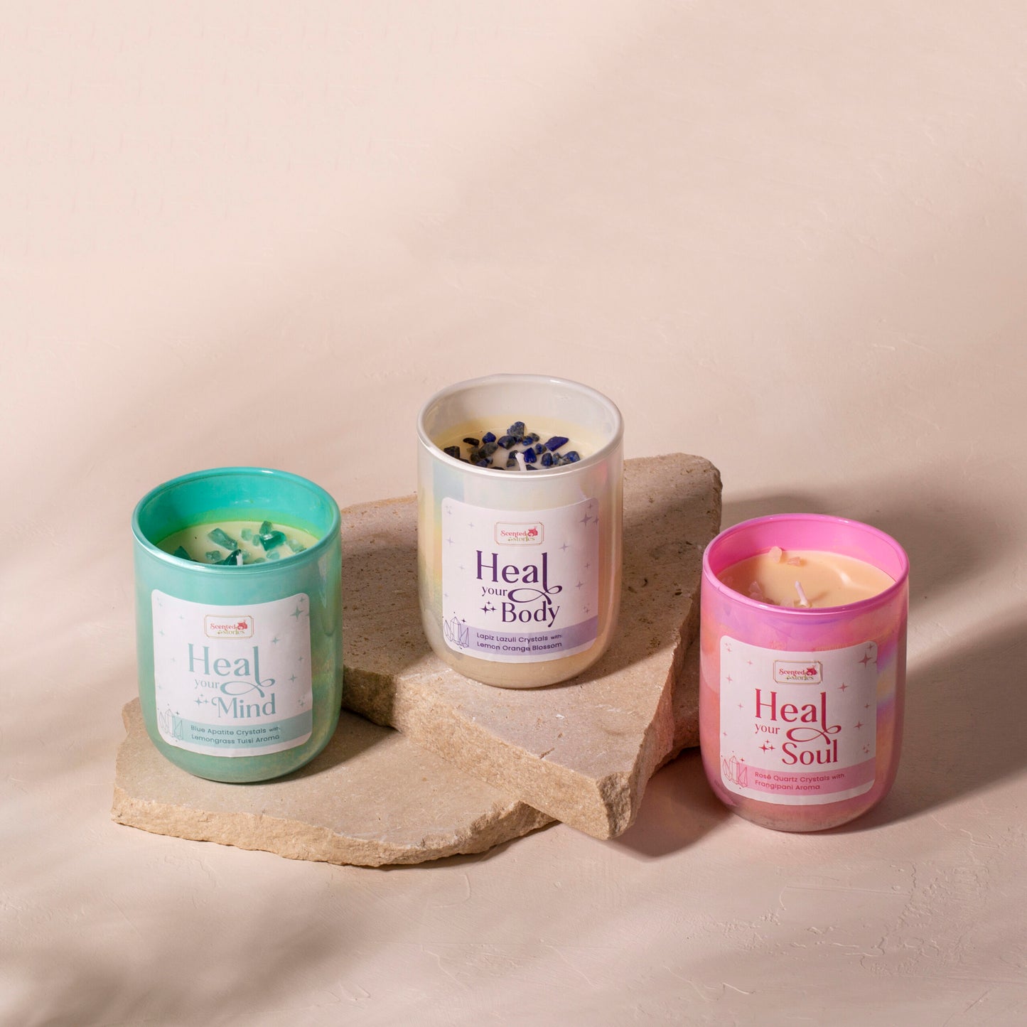 Crystal-Infused Soy Wax Candles