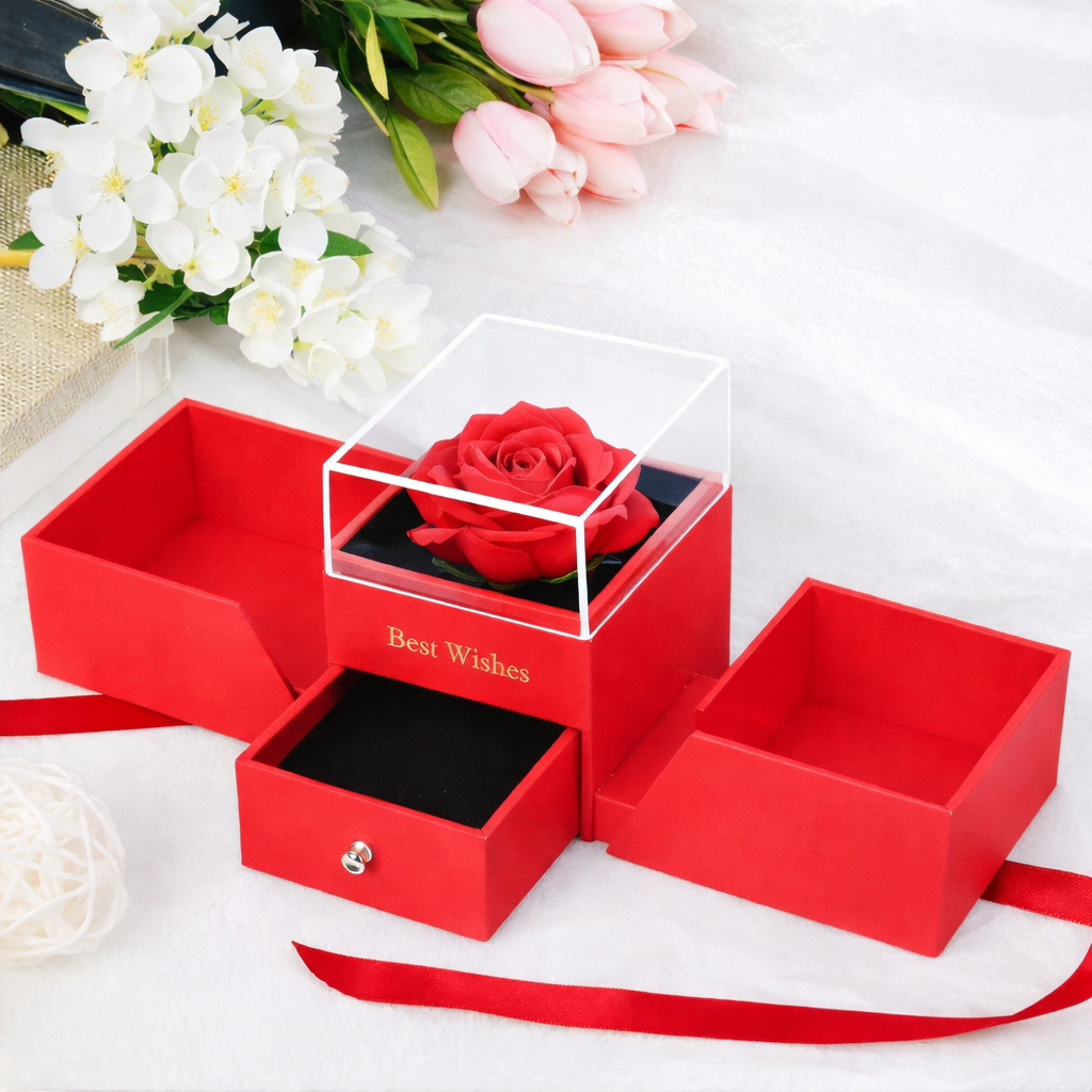 Eternal Rose Gift Box + “I Love You” in 100 Languages Necklace