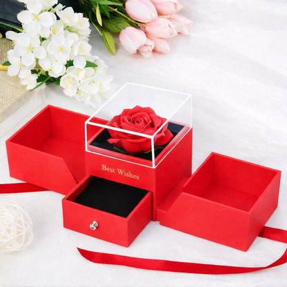 Eternal Rose Gift Box + “I Love You” in 100 Languages Necklace