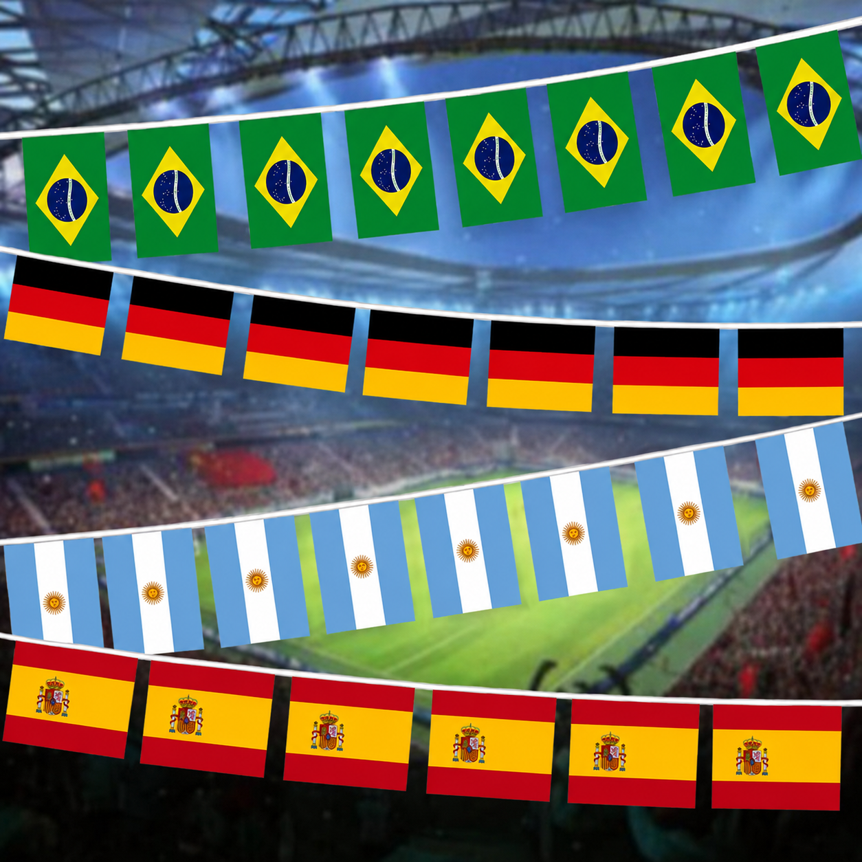 World Cup Banner 10 Flags 20x30 cms