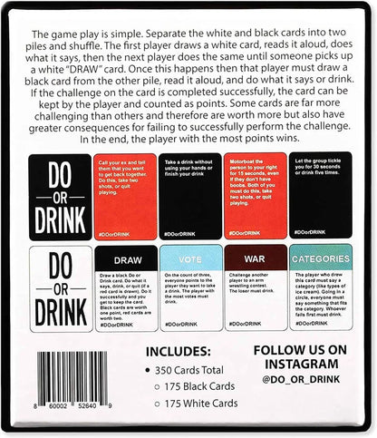 DO OR DRINK box back: how to play and 350 cards included