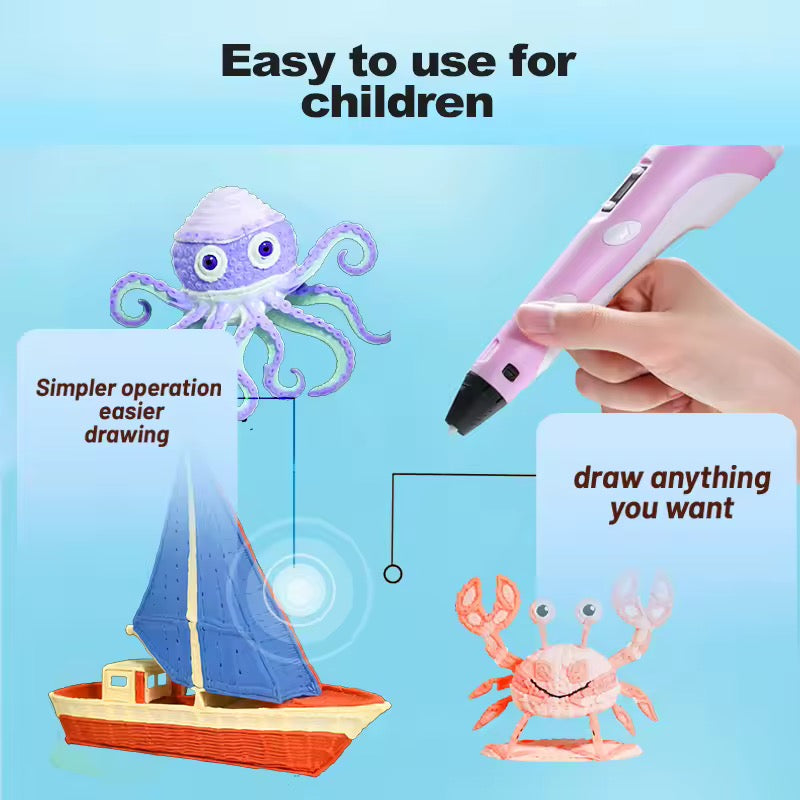 3D Print Drawing Pen + [FREE] 12 Colors Filaments Pack