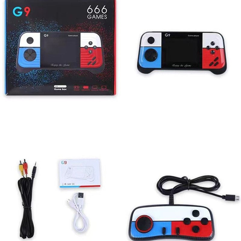 G9 Classic 666 Games Handheld Game Console Retro Game Console 3 Inch HD Screen Handheld Game Player TV Connection