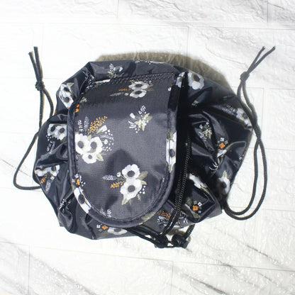 Lay-Flat Drawstring Makeup Bag