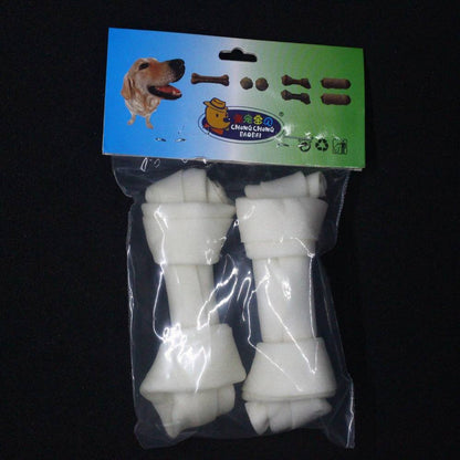 White Bone Shaped Chew Toys 2 x 13cms