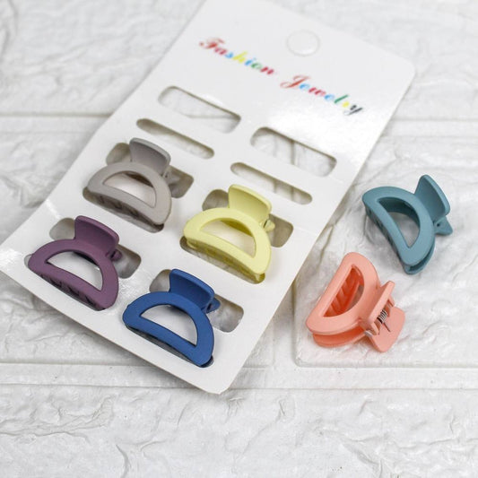 Summer Matte Circle Hair Clips (Pack of 6)