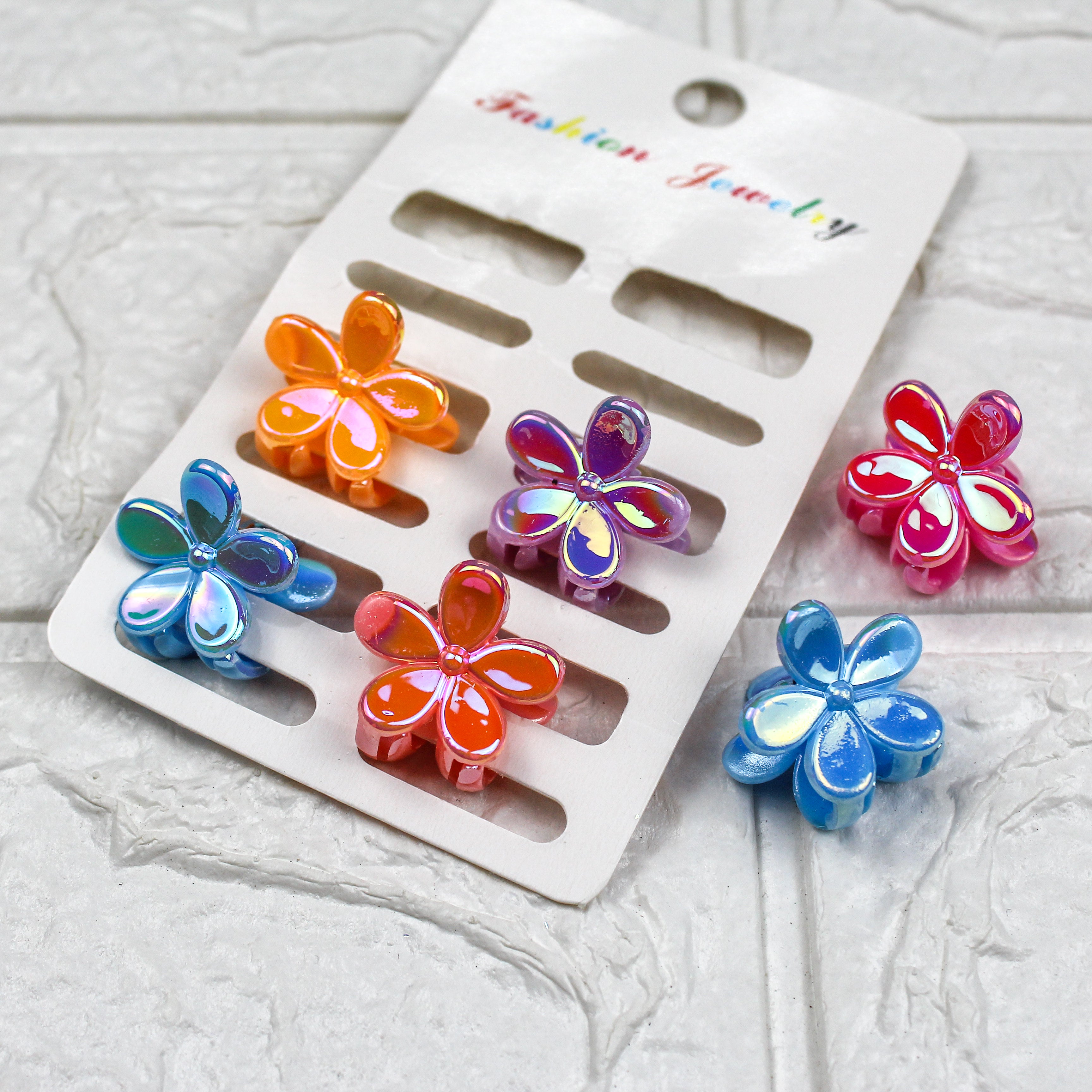 Summer Flower Hair Clips (Pack of 6)