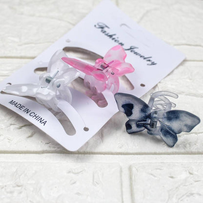 Opaque Butterfly Hair Clips 3-Pack