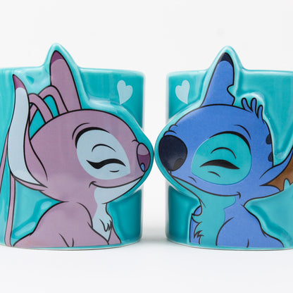 Stitch and Angel Glass Mug Set x2