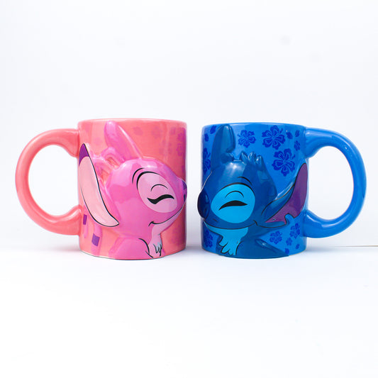 Stitch Couples Glass Mug