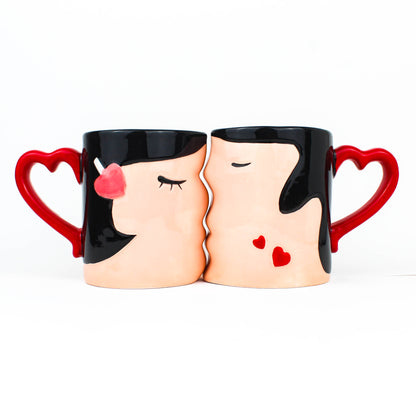 2pcs Couples Kiss Mugs Set