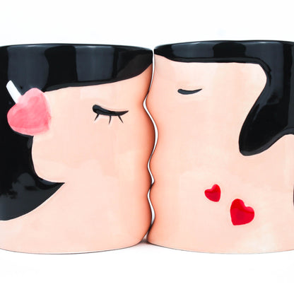 2pcs Couples Kiss Mugs Set