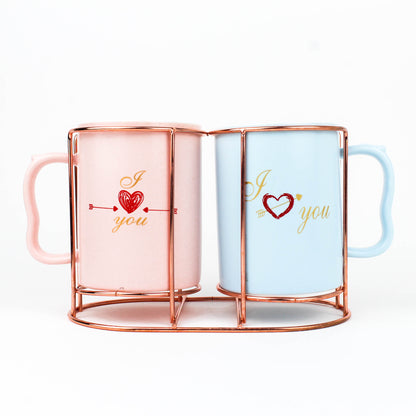 2pcs Love Mugs Set with Stand