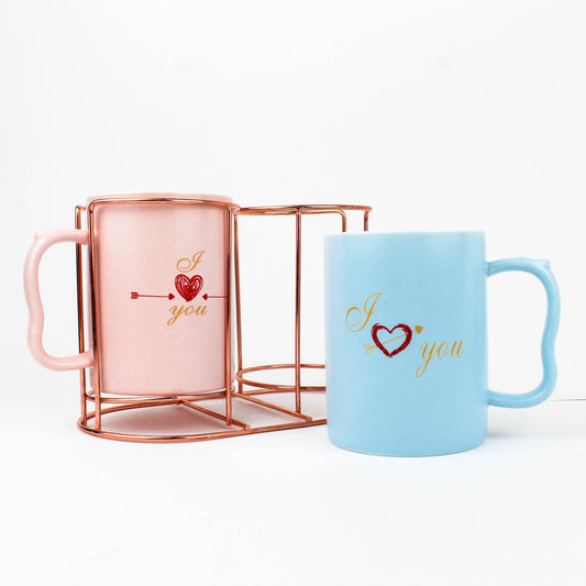 2pcs Love Mugs Set with Stand