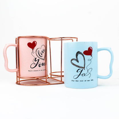 2pcs Love Mugs Set with Stand