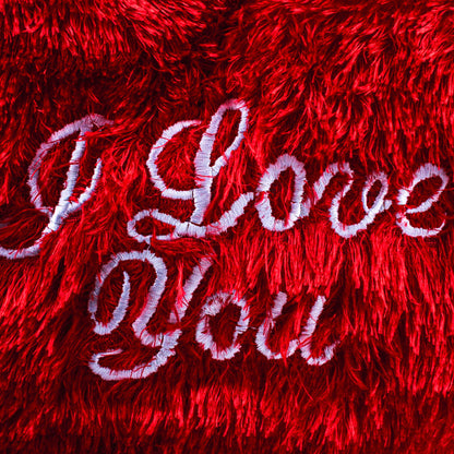 "I Love You" Heart Shaped Furr Pillow