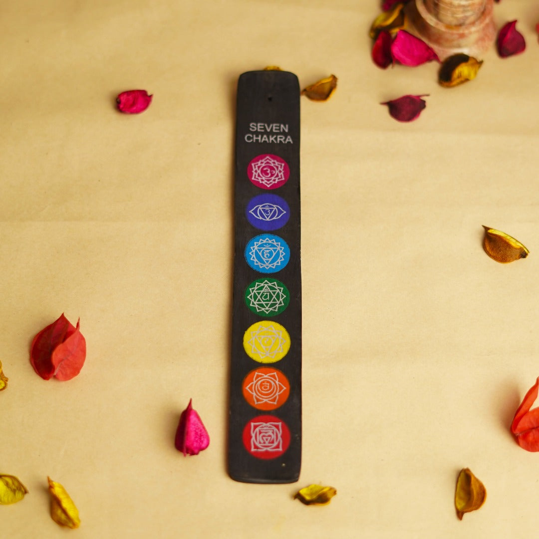 Seven Chakra Wooden Incense Stick Holder