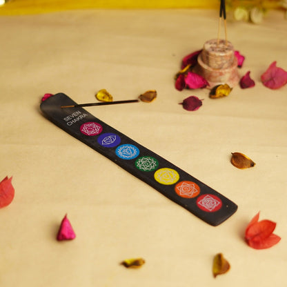 Seven Chakra Wooden Incense Stick Holder