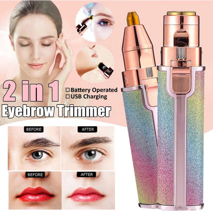 2-in-1 Eyebrow & Facial Electric Trimmer