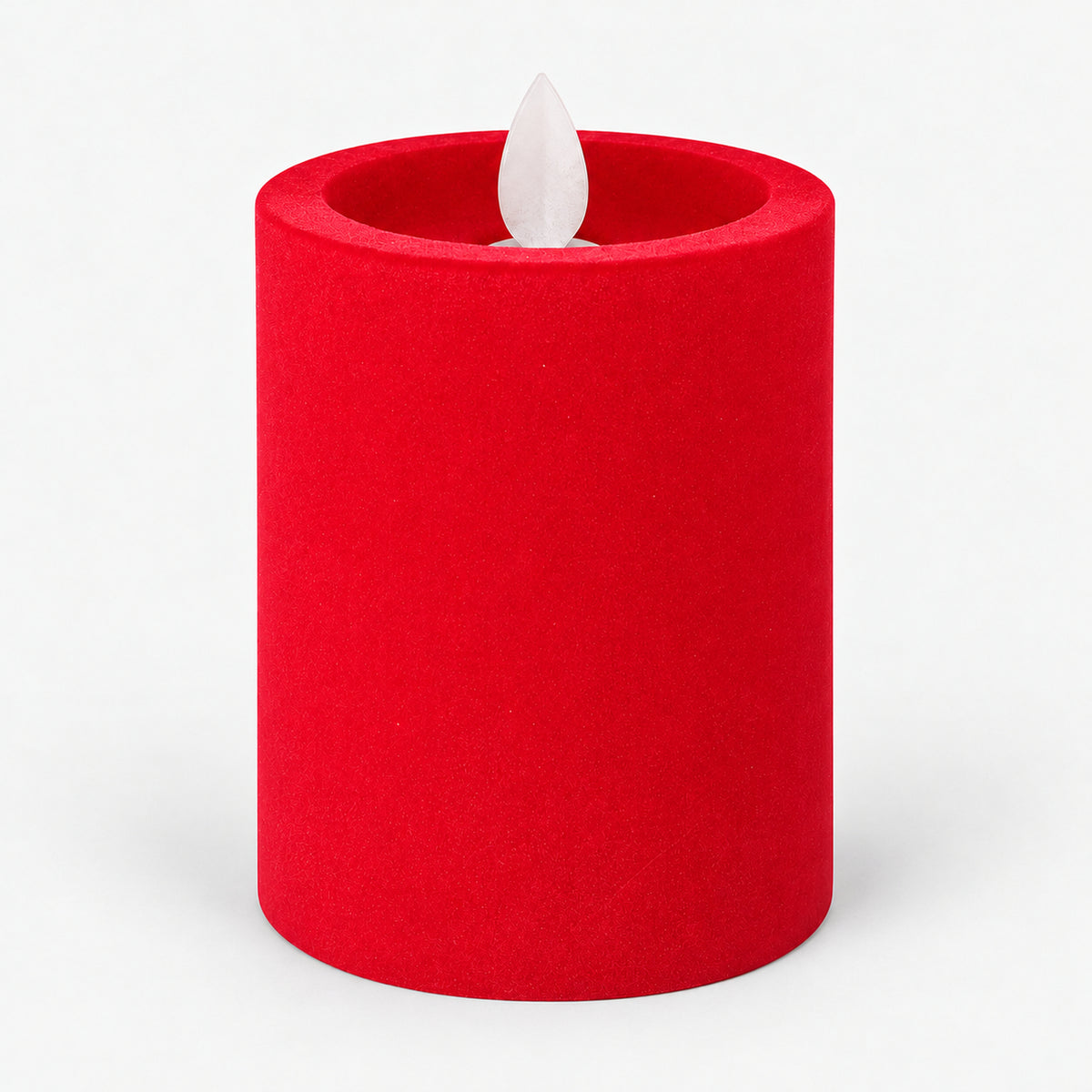 Red 10 cm LED pillar candle switched off