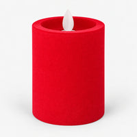 Red 10 cm LED pillar candle switched off