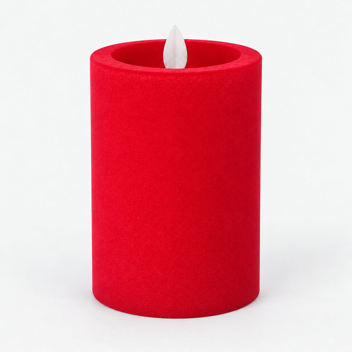Red 12.5 cm LED pillar candle switched off
