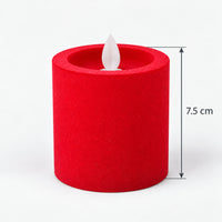 Red LED pillar candle measuring 7.5 cm tall