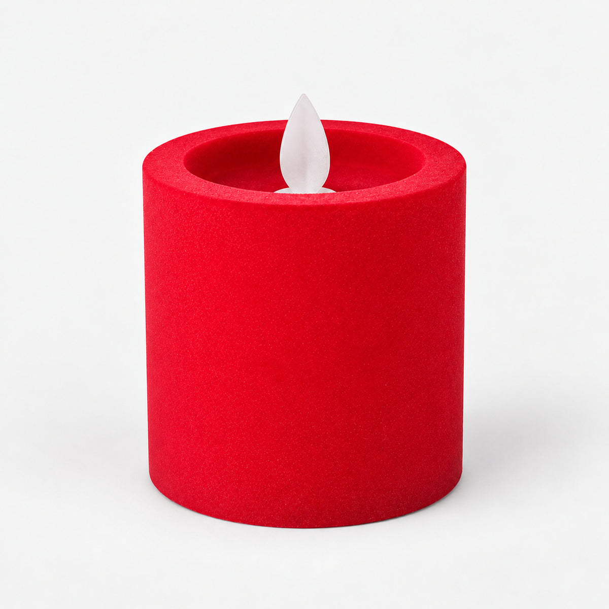Red 7.5 cm LED pillar candle switched off