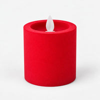 Red 7.5 cm LED pillar candle switched off
