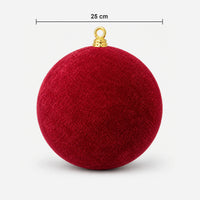 Burgundy velvet Christmas ball size: 25 cm wide