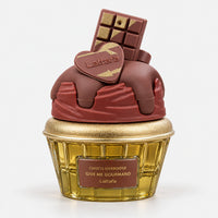 Choco Overdose cupcake perfume bottle with a chocolate bar and chocolate drip