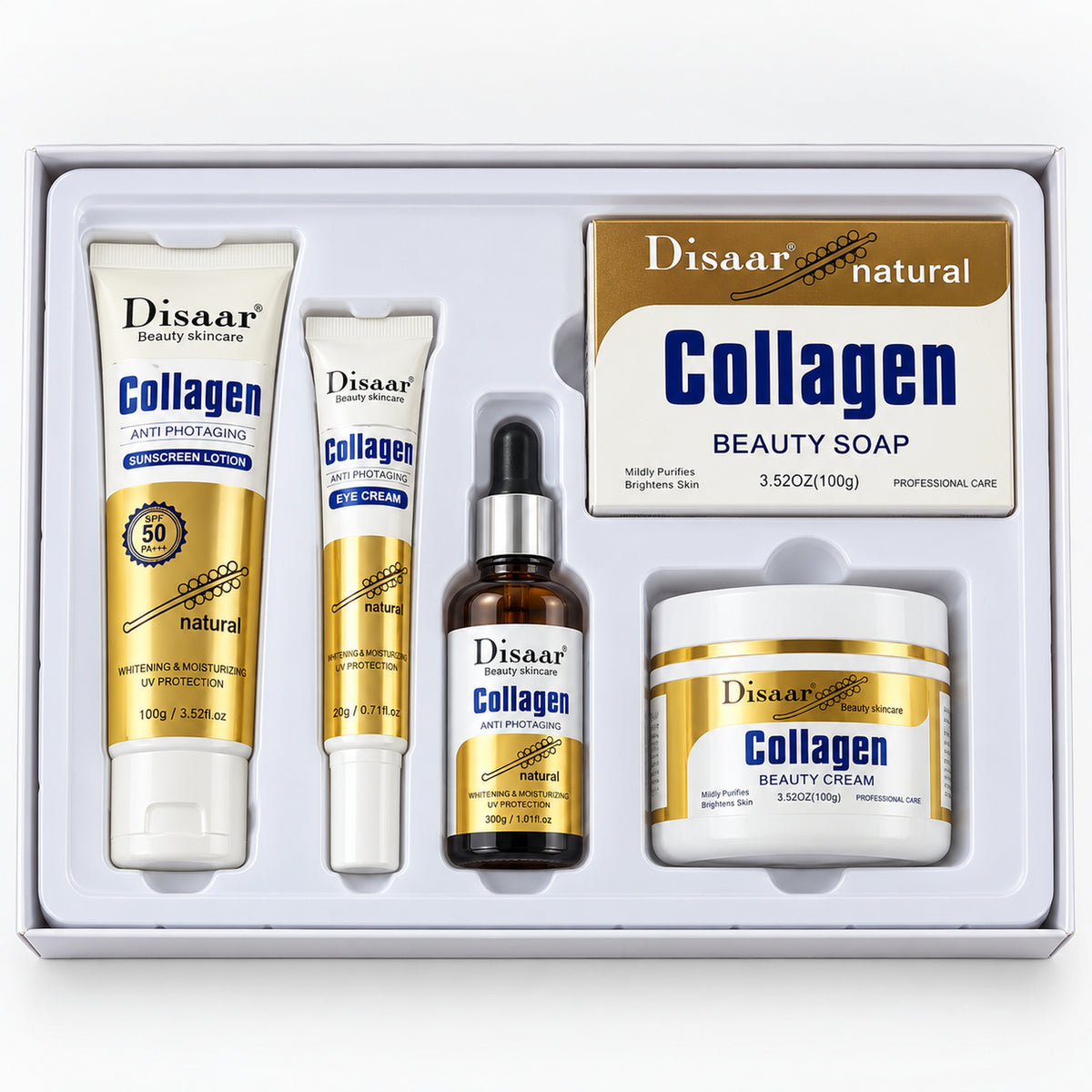 Collagen 5-piece skin care set in its gift box