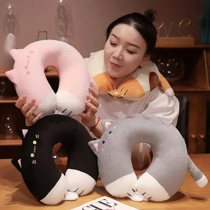 Cute Cat U‑Shaped Neck Pillow