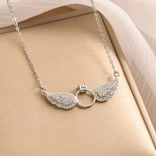 Angel Wings Necklace – Wings & Ring Pendant