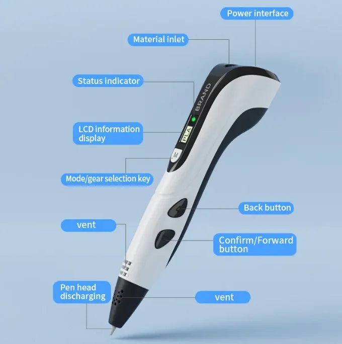 3D Print Drawing Pen + [FREE] 12 Colors Filaments Pack
