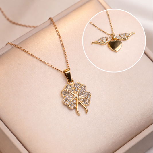 Lucky Clover Heart Necklace