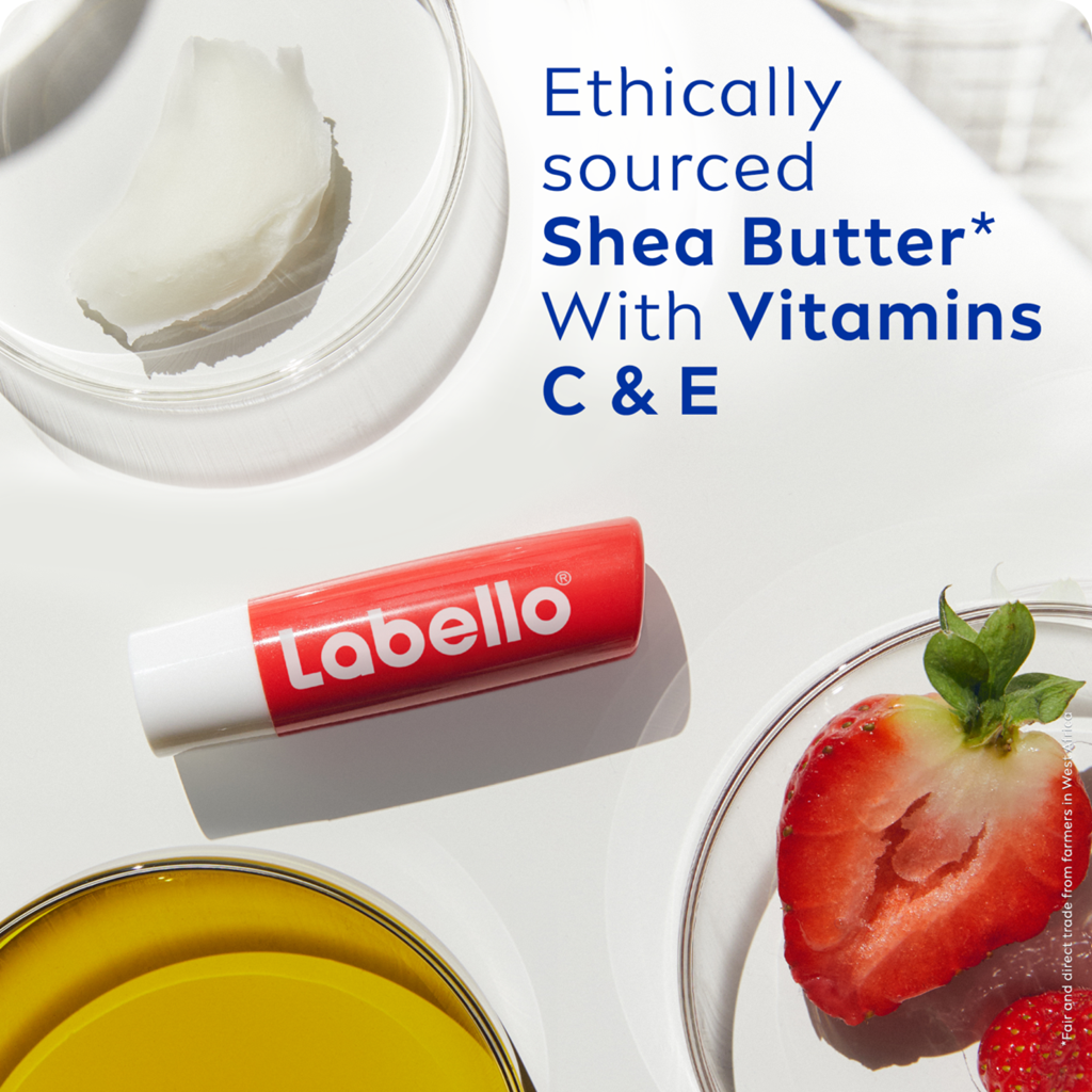 Strawberry Shine lip balm with shea butter and vitamins C and E