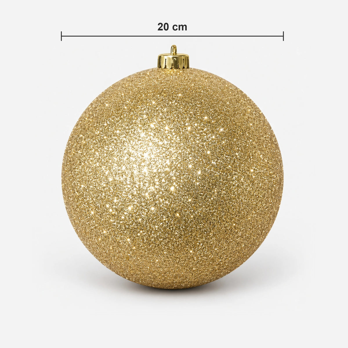 Gold glitter Christmas ball size: 20 cm wide