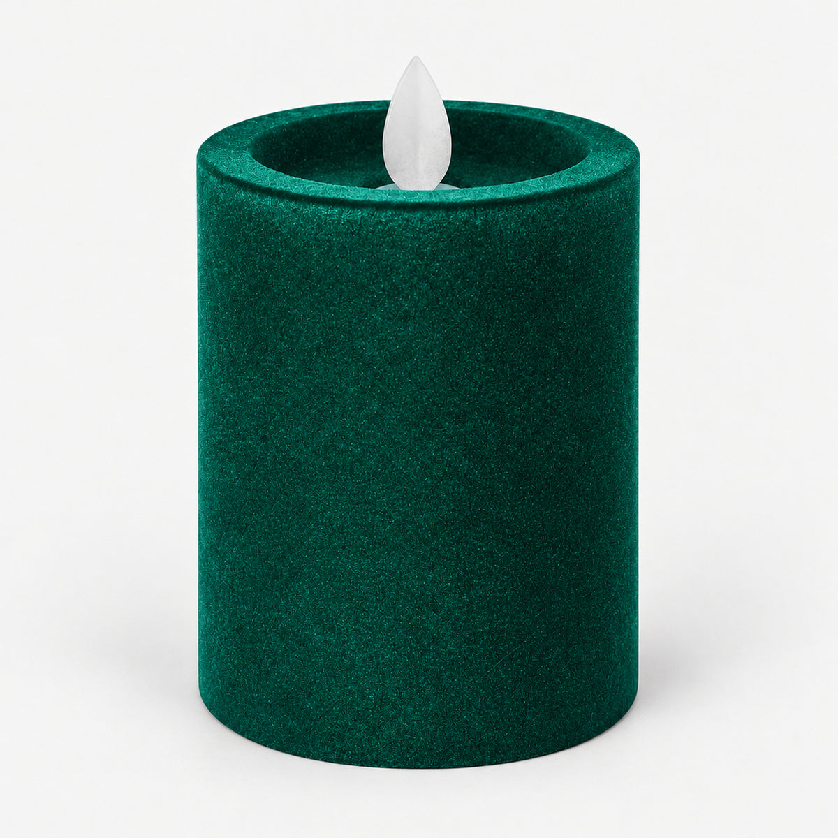 Green 10 cm LED pillar candle switched off
