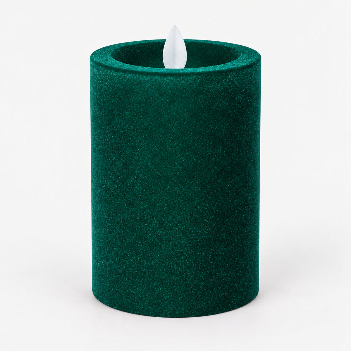 Green 12.5 cm LED pillar candle switched off
