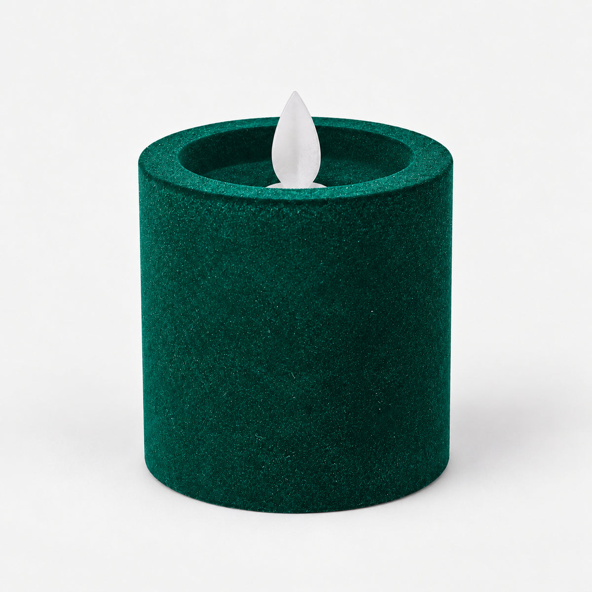 Green 7.5 cm LED pillar candle switched off